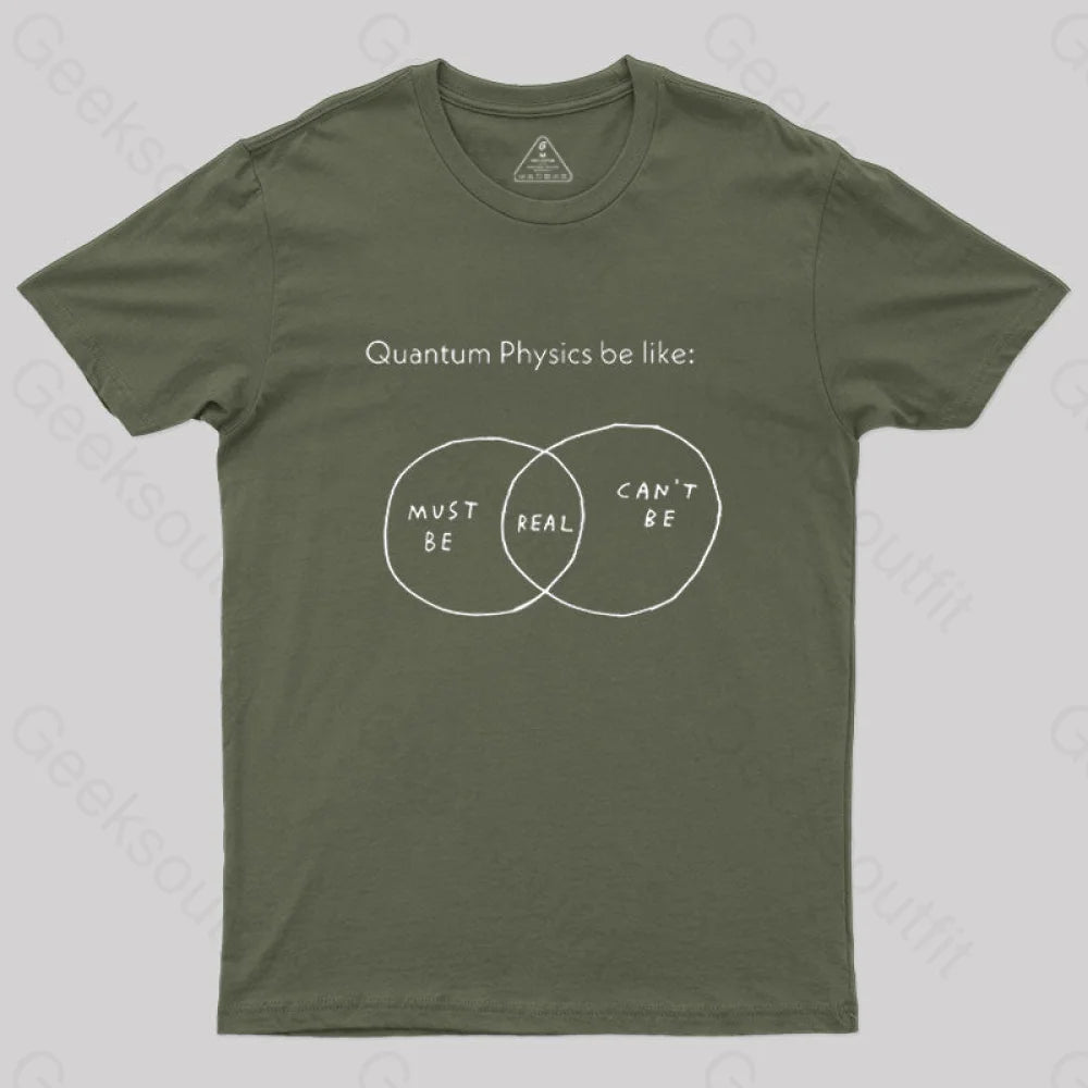 Quantum Physics Be Like Geek T-Shirt Army Green / S