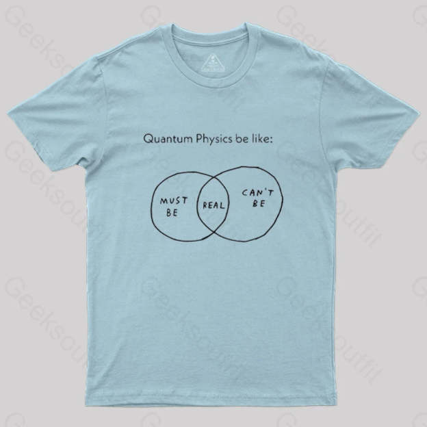 Quantum Physics Be Like Geek T-Shirt Light Blue / S