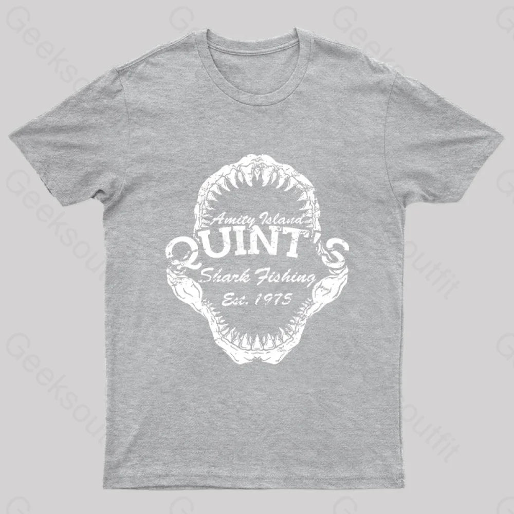 Quint’s Shark Fishing Jaws Geek T-Shirt Grey / S