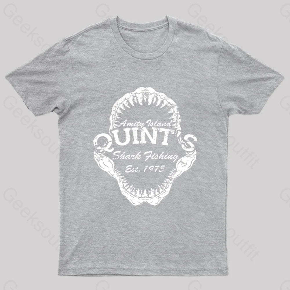 Quint’s Shark Fishing Jaws Geek T-Shirt Grey / S