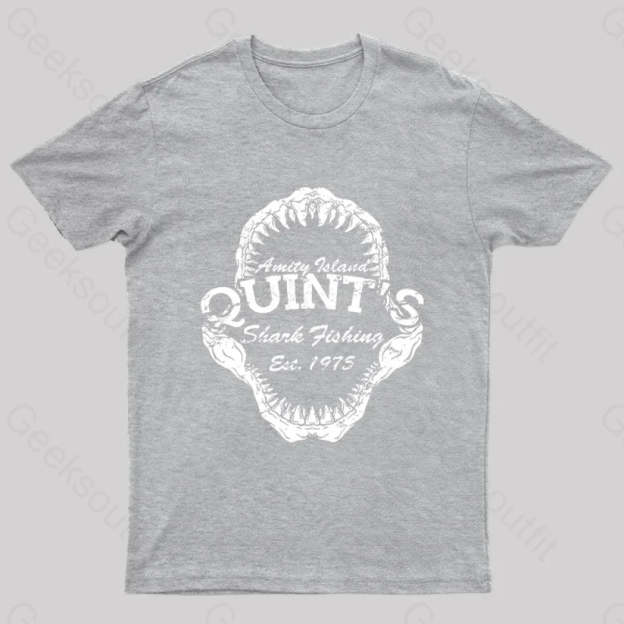 Quint’s Shark Fishing Jaws Geek T-Shirt Grey / S