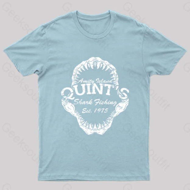 Quint’s Shark Fishing Jaws Geek T-Shirt Light Blue / S
