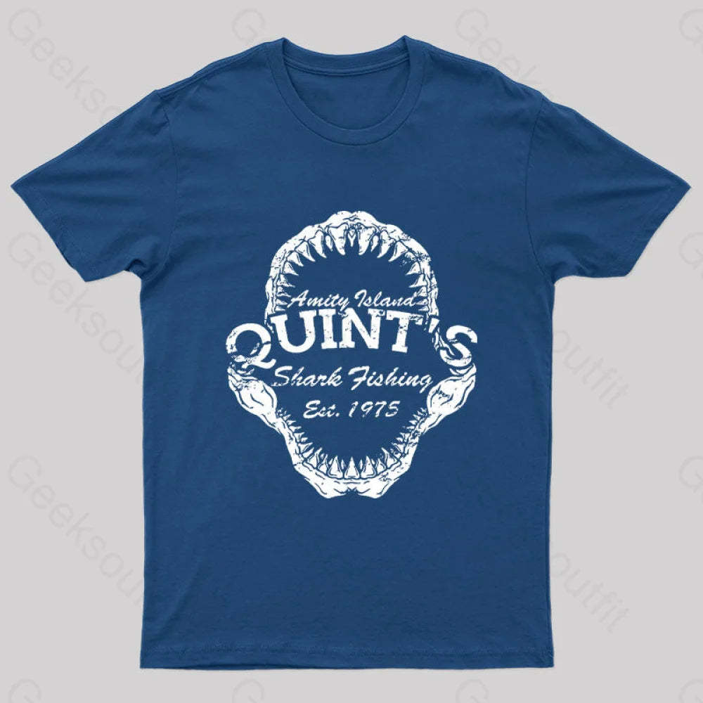 Quint’s Shark Fishing Jaws Geek T-Shirt Navy / S