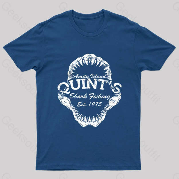 Quint’s Shark Fishing Jaws Geek T-Shirt Navy / S