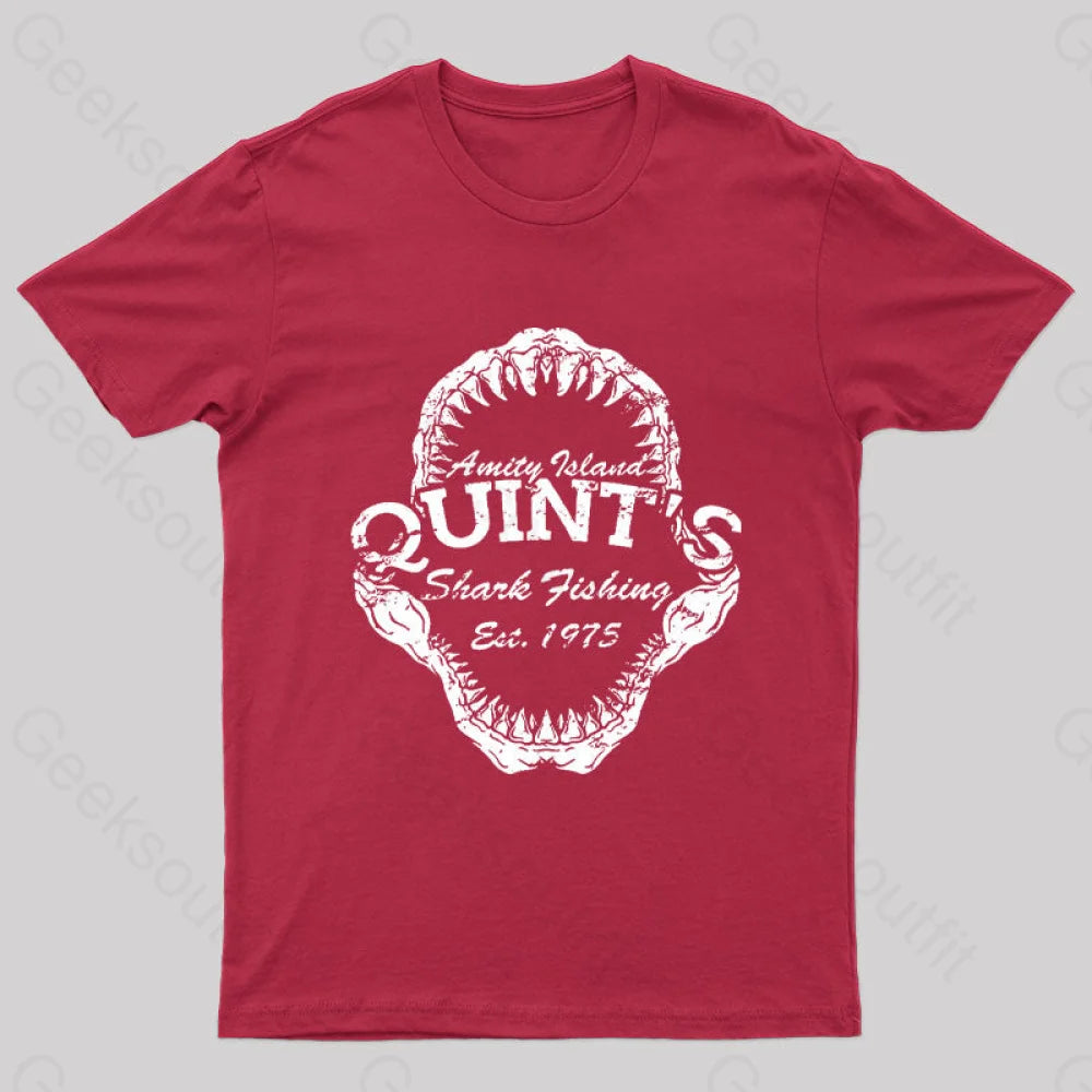 Quint’s Shark Fishing Jaws Geek T-Shirt Red / S