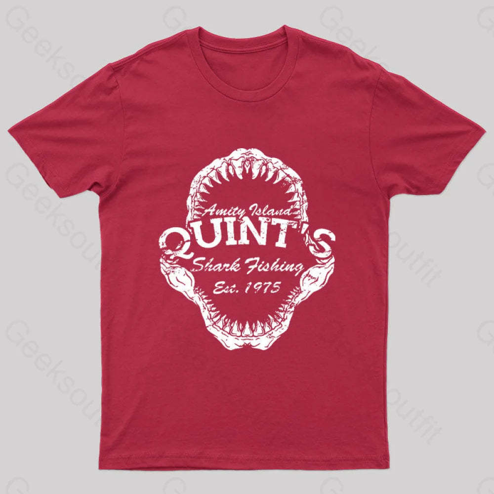 Quint’s Shark Fishing Jaws Geek T-Shirt Red / S