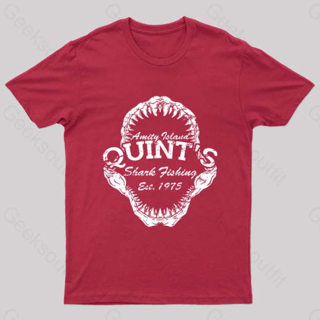 Quint’s Shark Fishing Jaws Geek T-Shirt Red / S