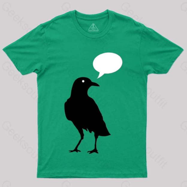 Quoth A Edgar Allen Poe Raven Poem Literary Reference T-Shirt Green / S