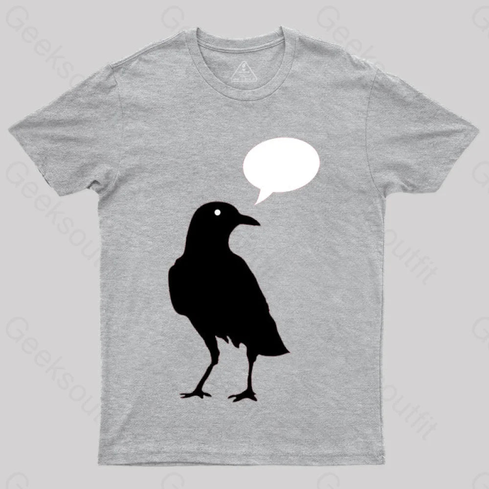 Quoth A Edgar Allen Poe Raven Poem Literary Reference T-Shirt Grey / S