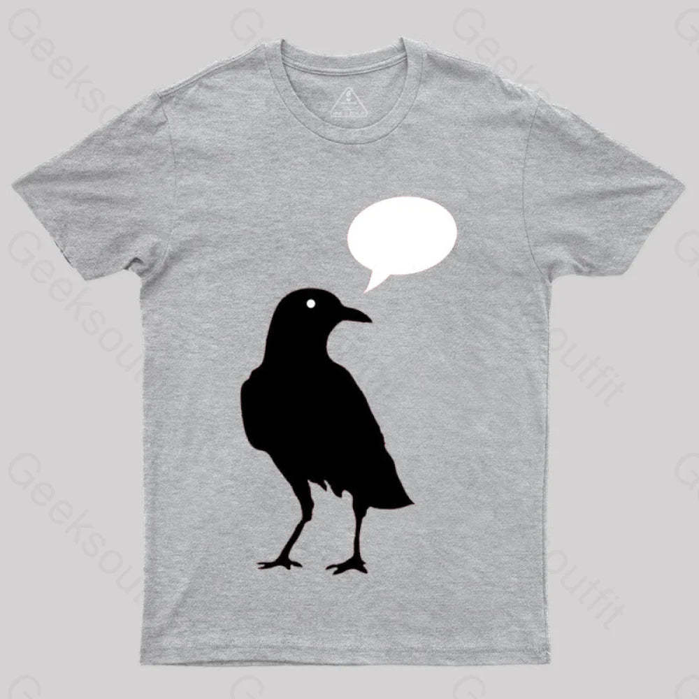 Quoth A Edgar Allen Poe Raven Poem Literary Reference T-Shirt Grey / S