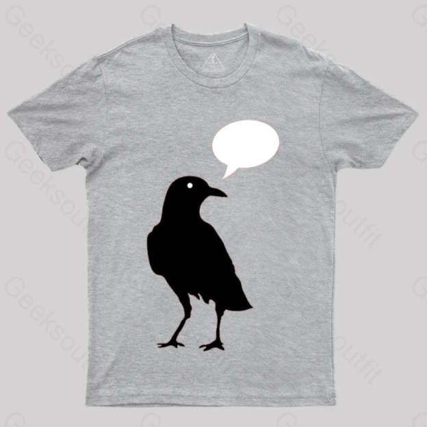 Quoth A Edgar Allen Poe Raven Poem Literary Reference T-Shirt Grey / S