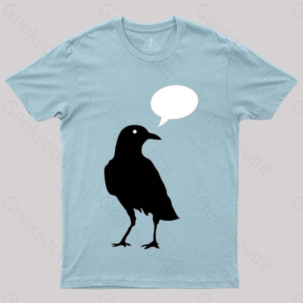 Quoth A Edgar Allen Poe Raven Poem Literary Reference T-Shirt Light Blue / S