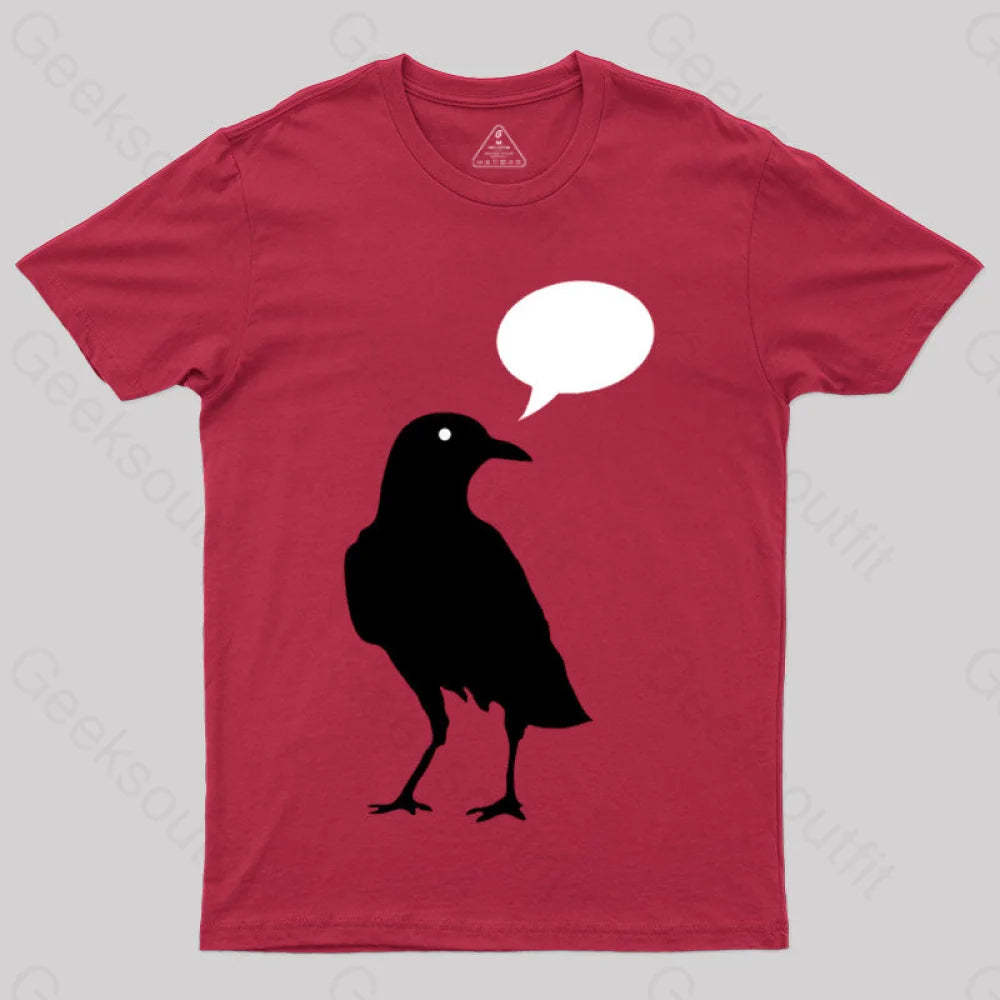 Quoth A Edgar Allen Poe Raven Poem Literary Reference T-Shirt Red / S