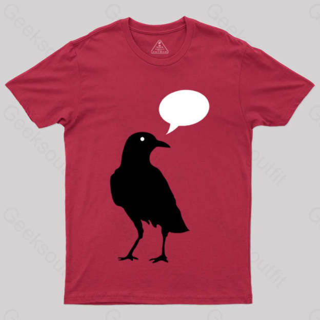 Quoth A Edgar Allen Poe Raven Poem Literary Reference T-Shirt Red / S