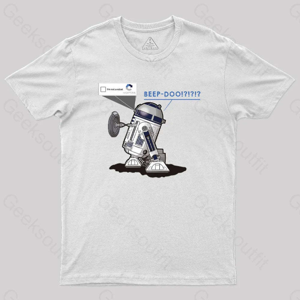 R2Captcha Geek T-Shirt White / S
