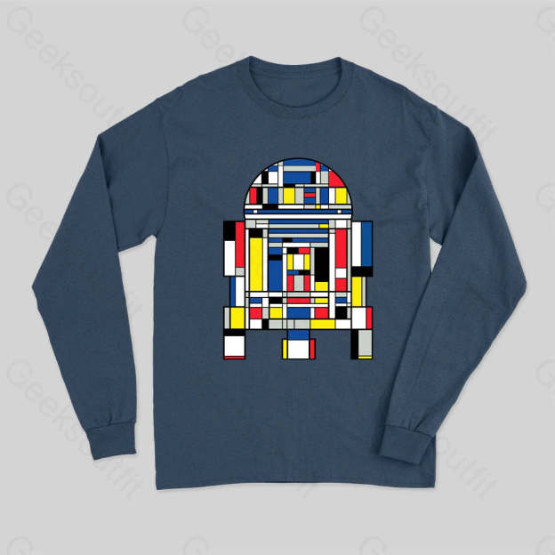 R2D2 Mondrian Long Sleeve T-Shirt Navy / S