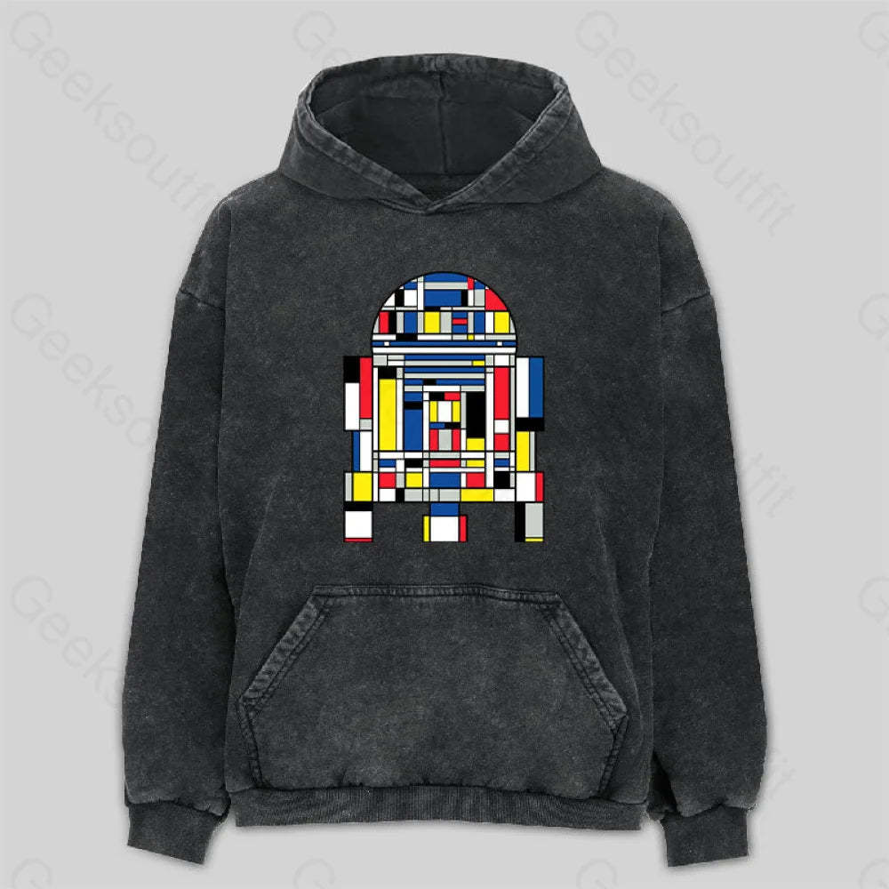 R2D2 Mondrian Washed Hoodie M