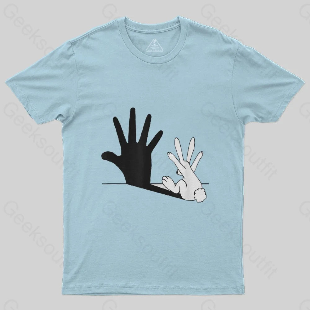 Rabbit Hand Shadow Funny T-Shirt - Geeksoutfit