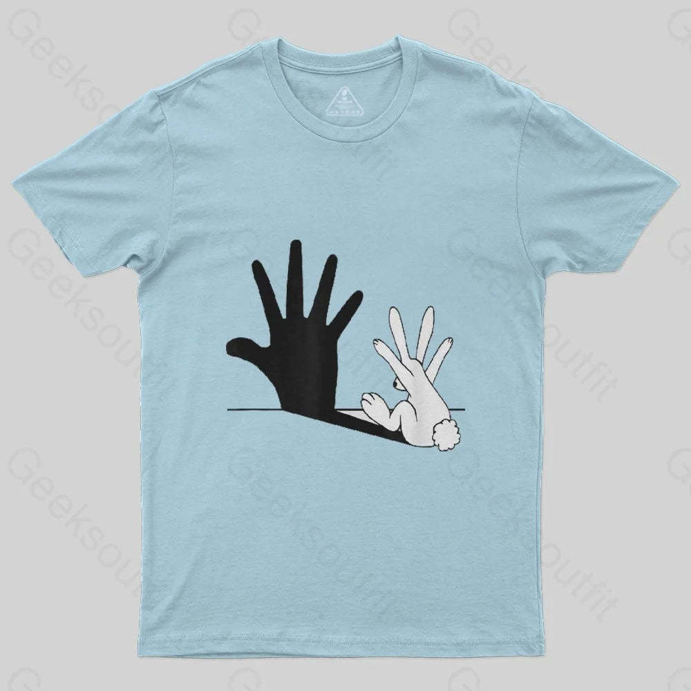 Rabbit Hand Shadow Funny T-Shirt - Geeksoutfit