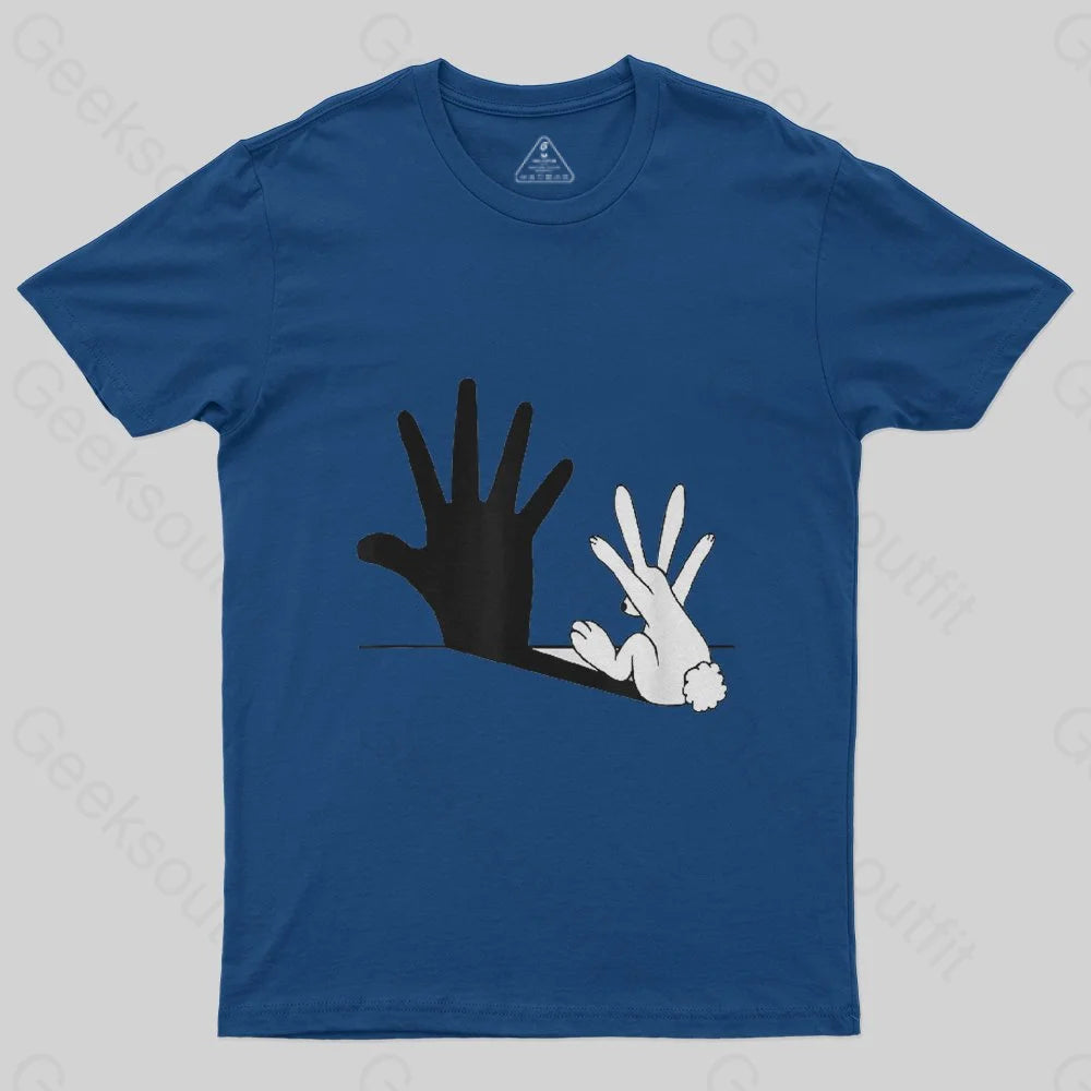 Rabbit Hand Shadow Funny T-Shirt - Geeksoutfit