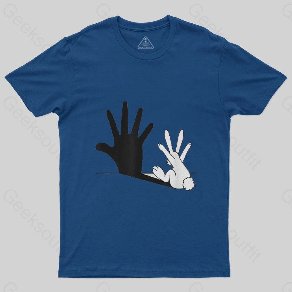 Rabbit Hand Shadow Funny T-Shirt - Geeksoutfit