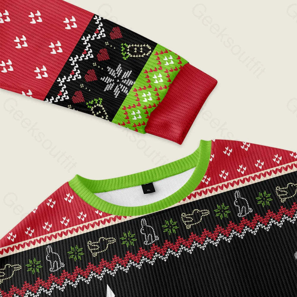 Rabbit Or Duck Funny Black Ugly Christmas Sweater