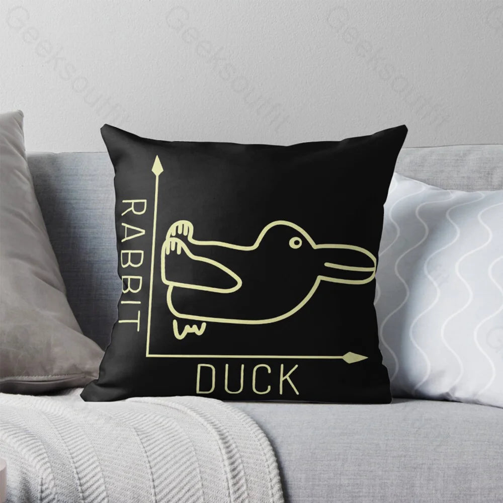 Rabbit Or Duck Funny Geek Pillowcase 40*40Cm / Geekpc028