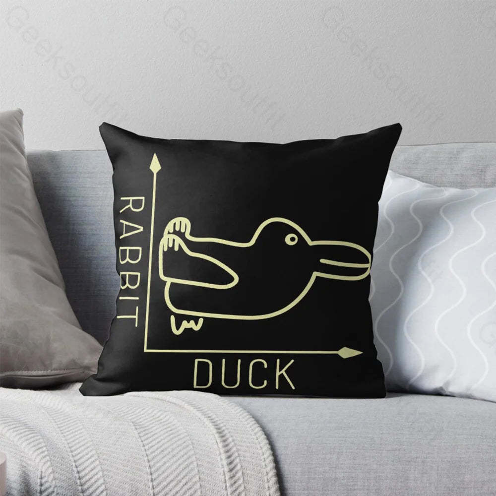 Rabbit Or Duck Funny Geek Pillowcase 40*40Cm / Geekpc028