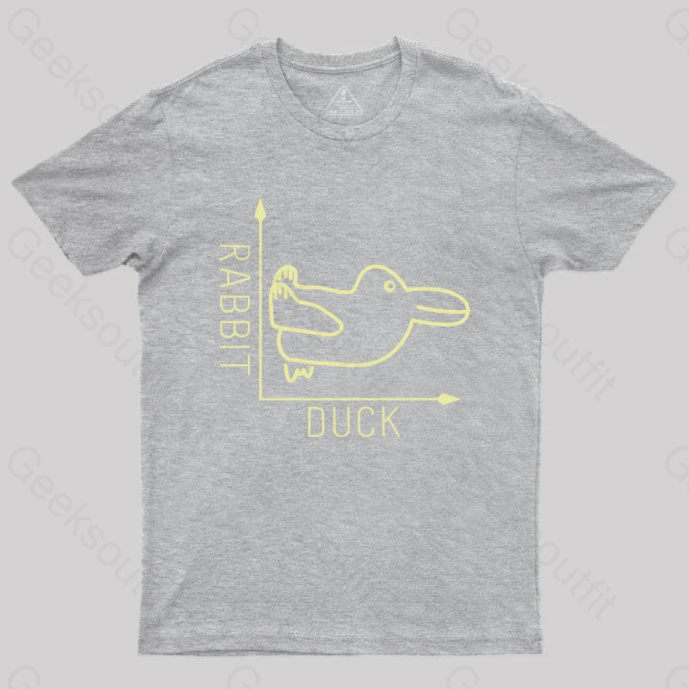 Rabbit Or Duck Funny Geek T-Shirt Grey / S