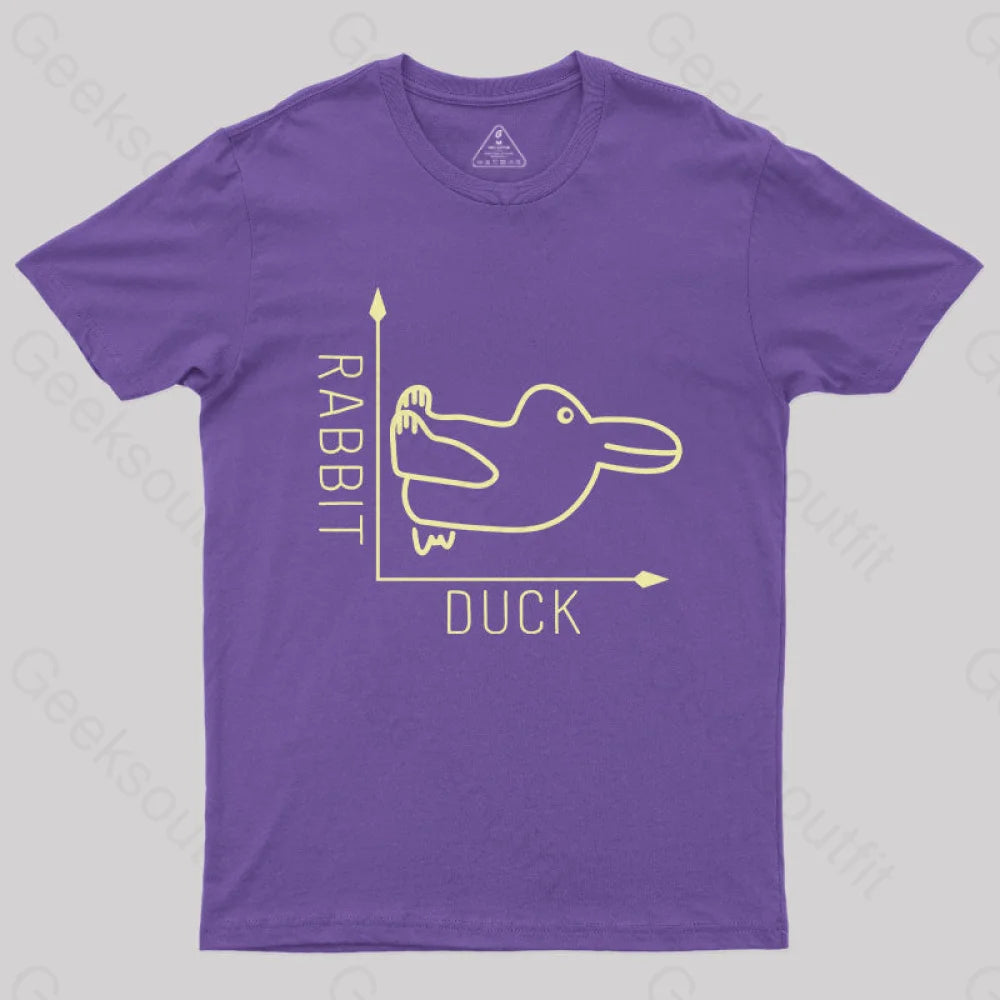 Rabbit Or Duck Funny Geek T-Shirt Purple / S