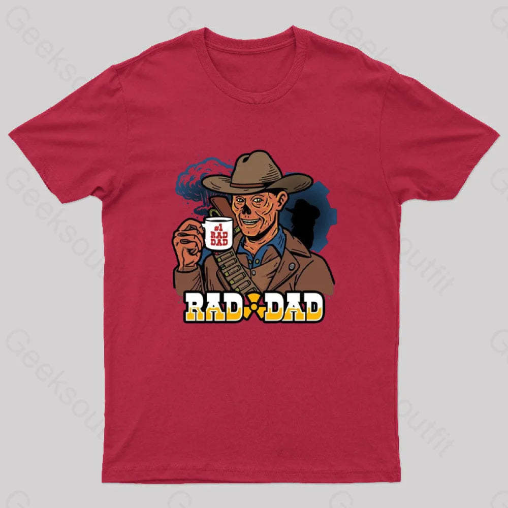 Rad Dad Geek T-Shirt Red / S
