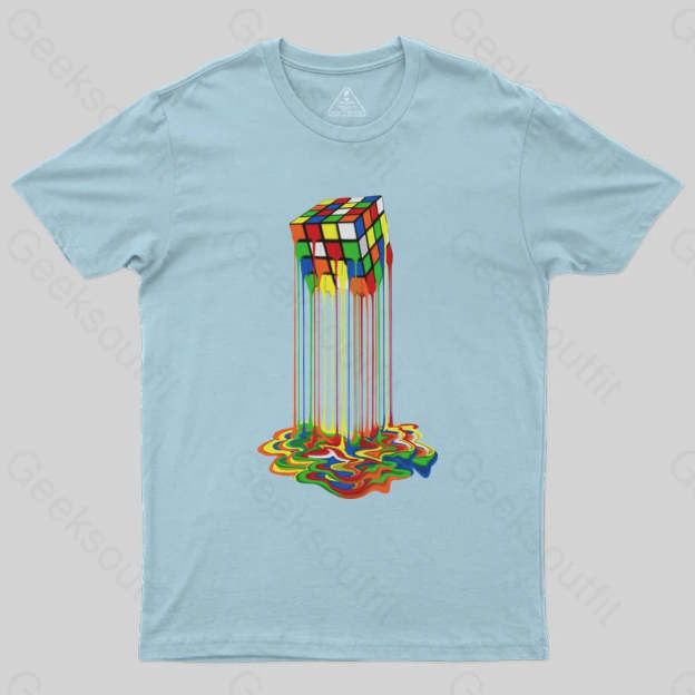 Rainbow Abstraction melted rubix cube T-Shirt - Geeksoutfit