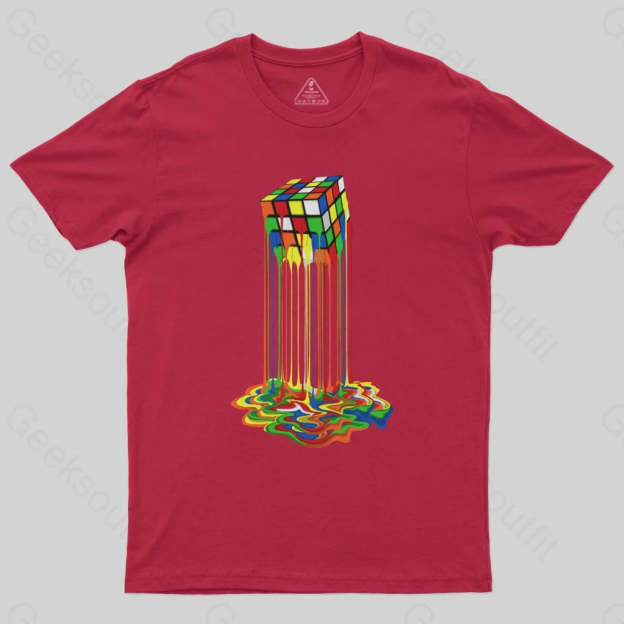 Rainbow Abstraction melted rubix cube T-Shirt - Geeksoutfit