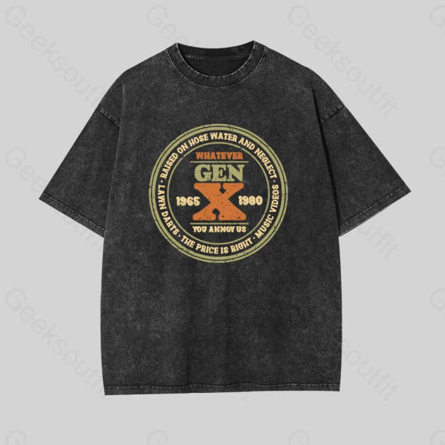 Raised On Hose Water And Neglect Geek Washed T-Shirt Black / S