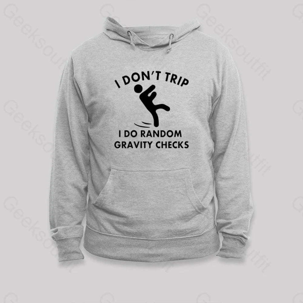 Random Gravity Checks Funny Hoodie Grey / S