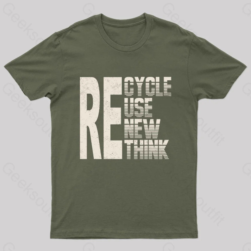 Re: Cycle Use New Think Nerd T-Shirt Army Green / S