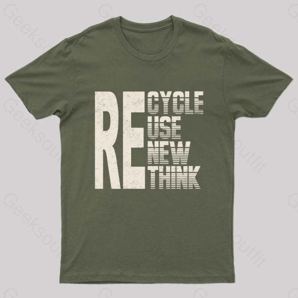 Re: Cycle Use New Think Nerd T-Shirt Army Green / S