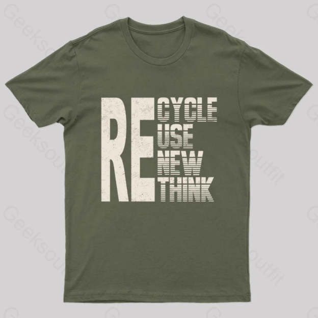 Re: Cycle Use New Think Nerd T-Shirt Army Green / S