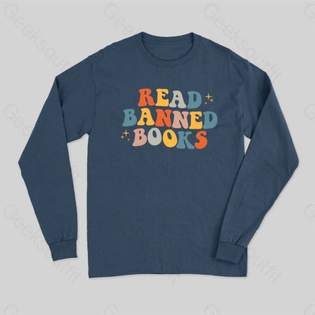 Read Banned Books Long Sleeve T-Shirt Navy / S