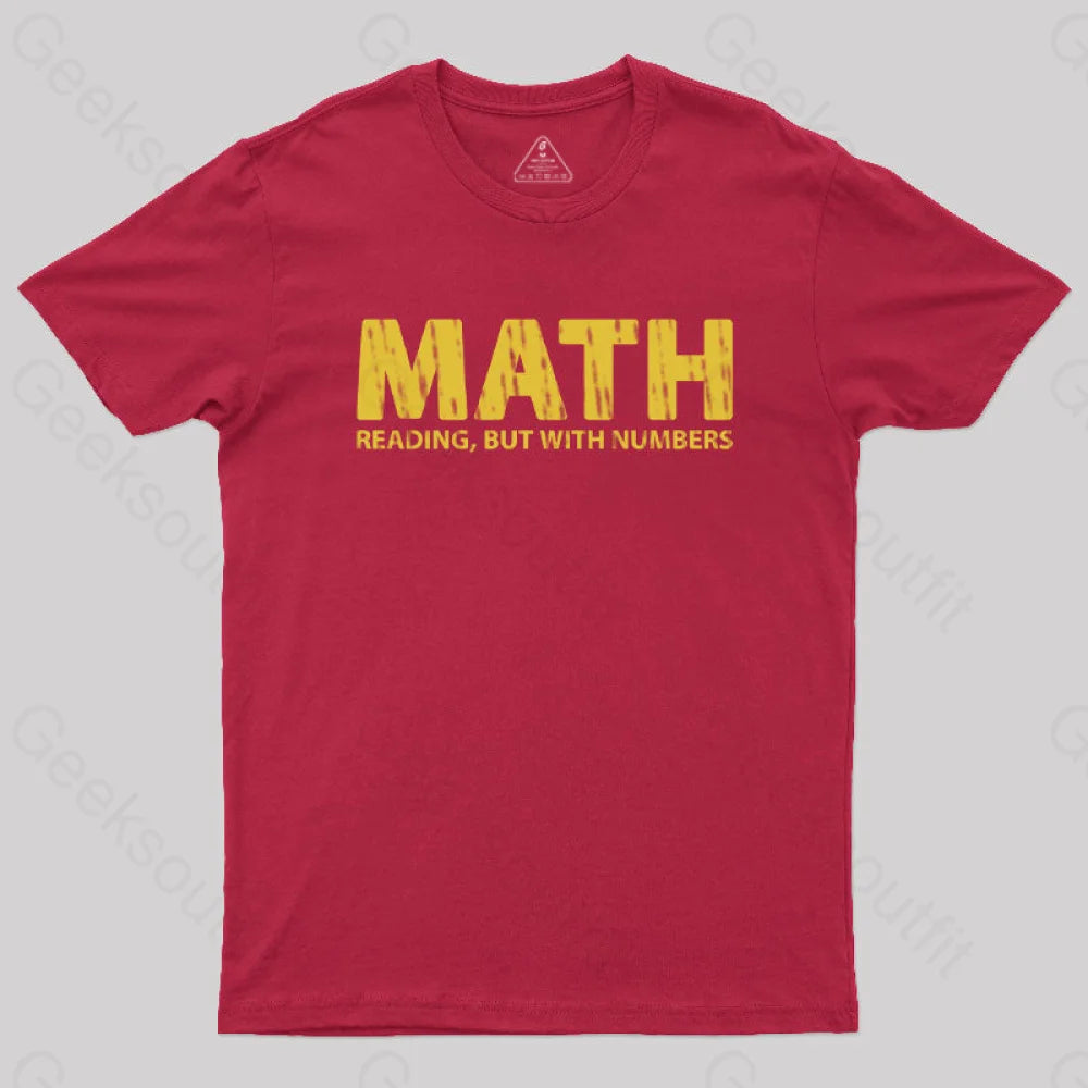 Reading But With Numbers Geek T-Shirt Red / S