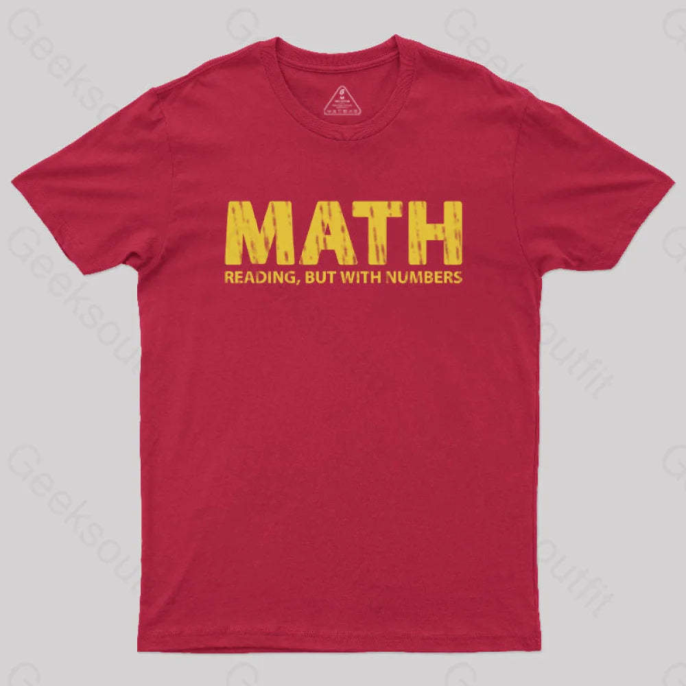 Reading But With Numbers Geek T-Shirt Red / S