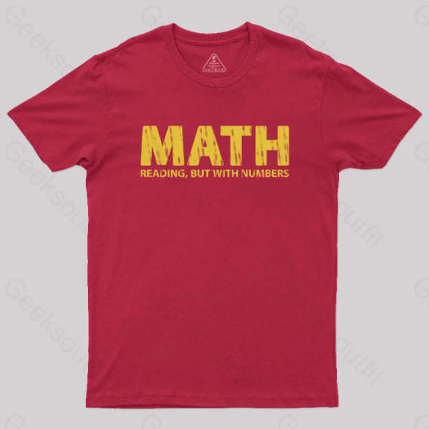 Reading But With Numbers Geek T-Shirt Red / S