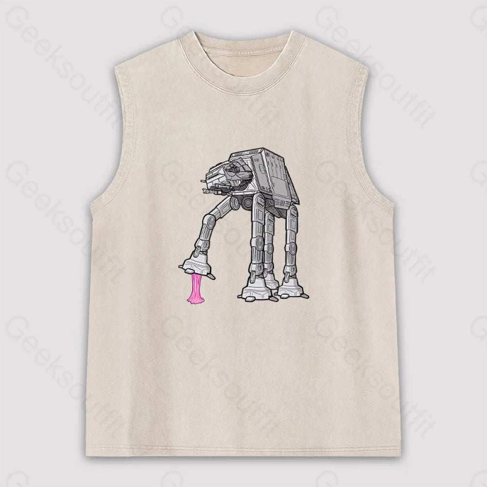 Rebel Gum! Unisex Washed Tank Apricot / S