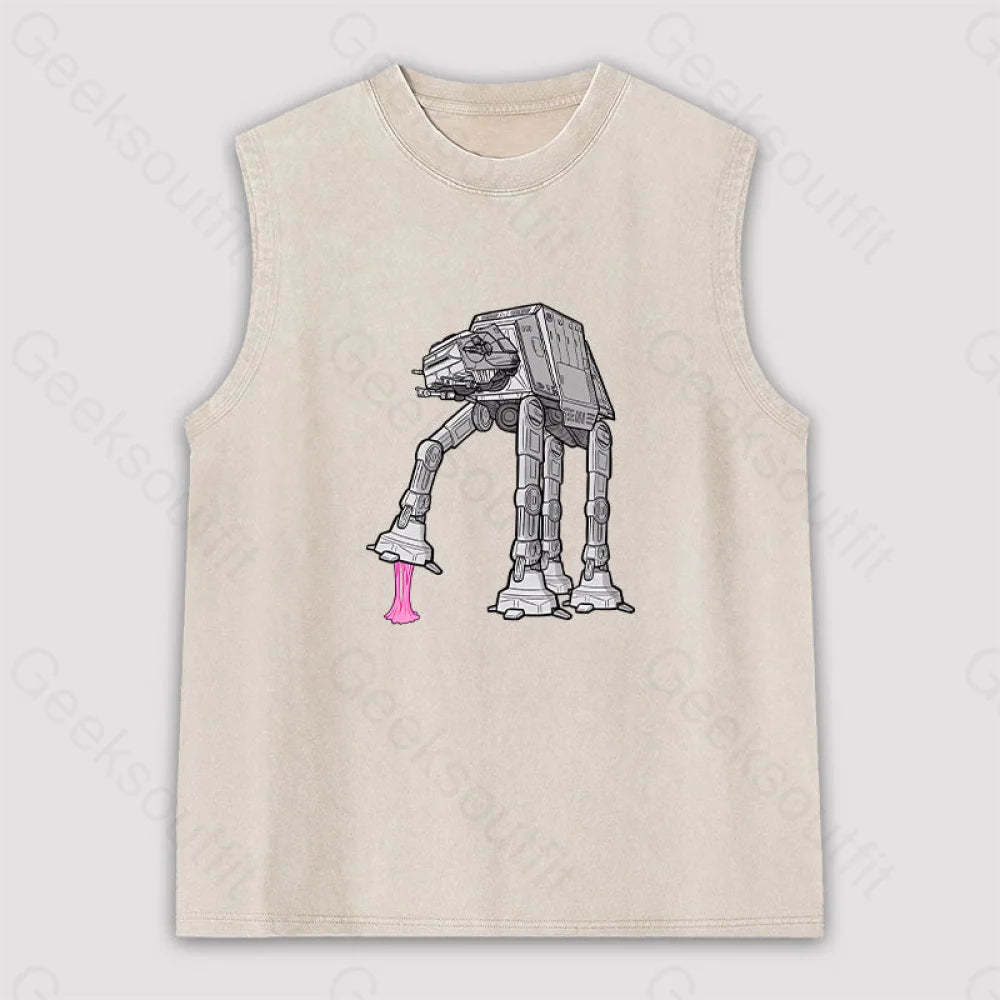 Rebel Gum! Unisex Washed Tank Apricot / S