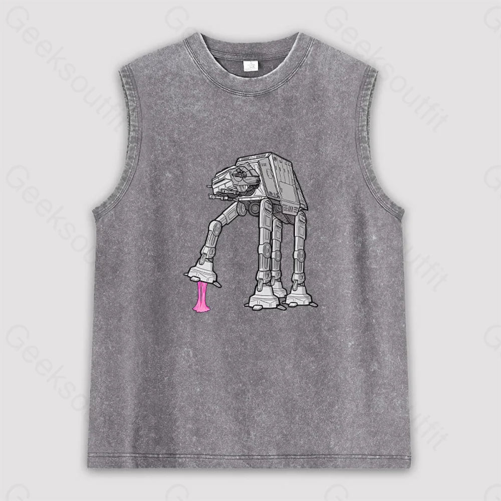 Rebel Gum! Unisex Washed Tank Grey / S