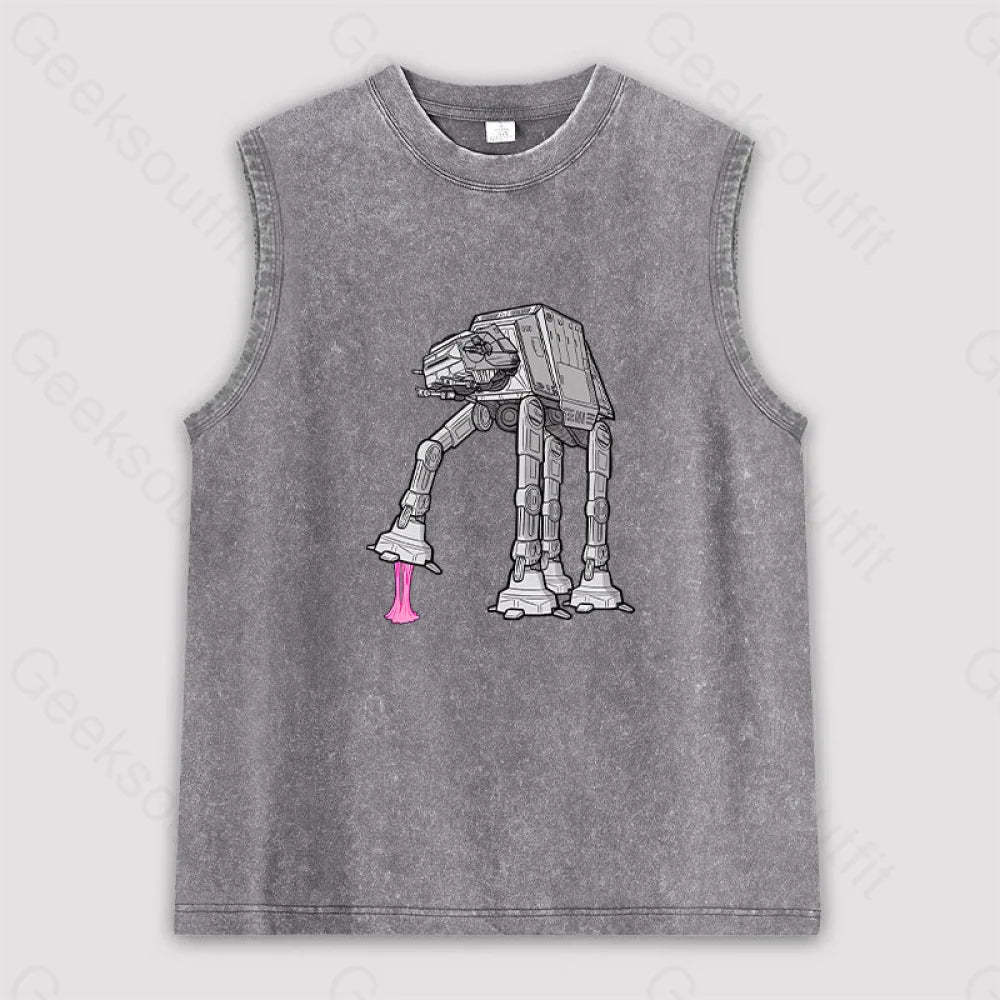 Rebel Gum! Unisex Washed Tank Grey / S
