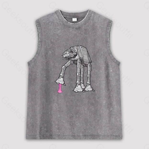 Rebel Gum! Unisex Washed Tank Grey / S