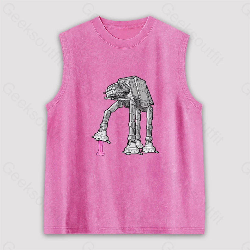 Rebel Gum! Unisex Washed Tank Pink / S