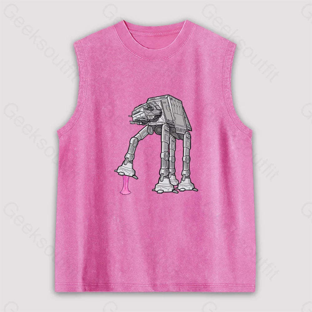 Rebel Gum! Unisex Washed Tank Pink / S
