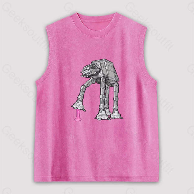 Rebel Gum! Unisex Washed Tank Pink / S